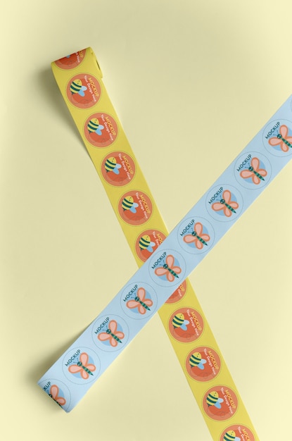 Sticker rolls with butterflies and bees