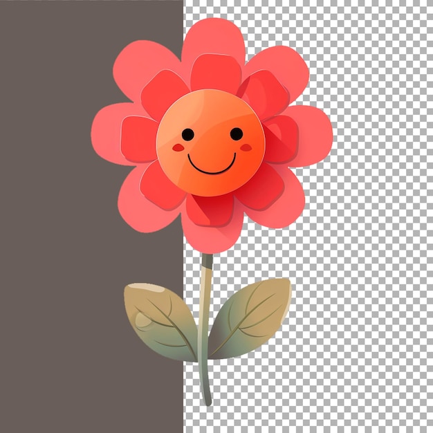 Sticker of a Smiling Flower Plant On a Transparent Background Ai Generated