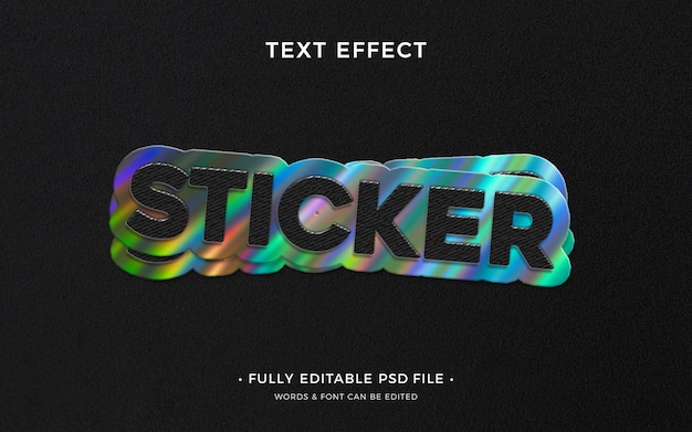 Sticker text effect