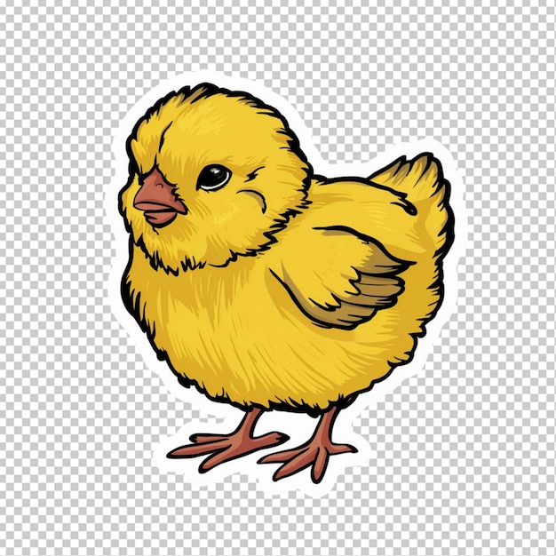 PSD sticker of a yellow chick isolated on transparent background