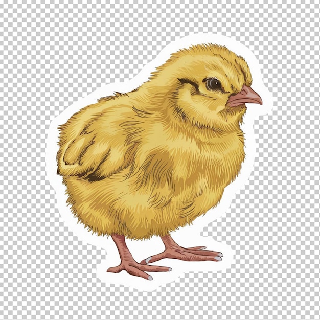 PSD sticker of a yellow chick isolated on transparent background