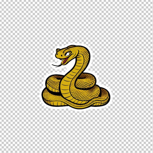 PSD sticker of a yellow snake isolated on transparent background