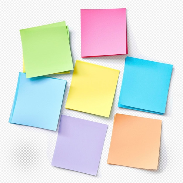 Sticky colorful notes transparent background