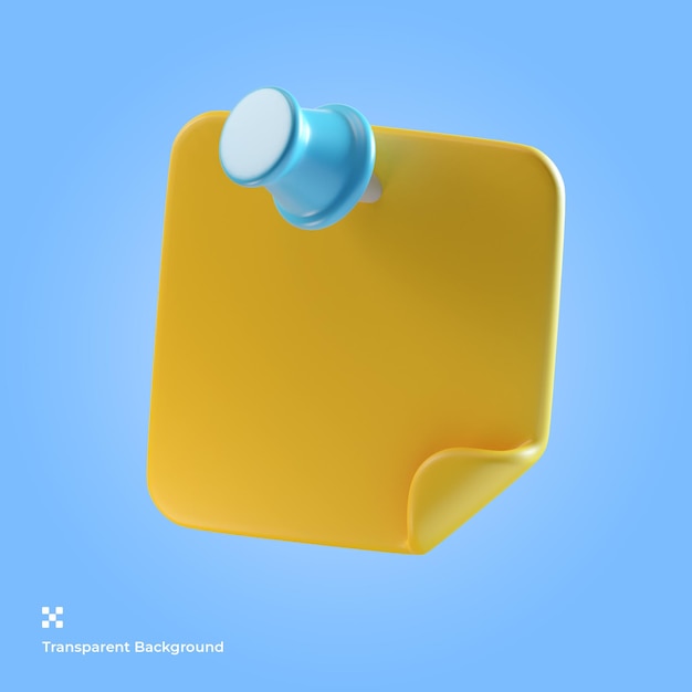 Sticky note 3d icon illustration