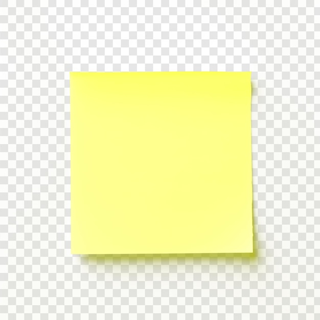 sticky note on Transparency background PSD