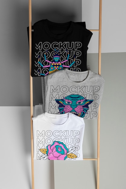 Still life of blank shirt mockup