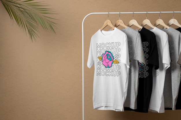 Still life of blank shirt mockup