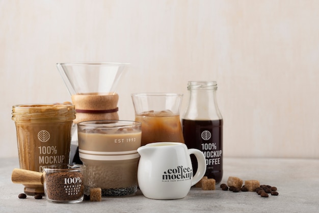 PSD still life iced coffee mockup