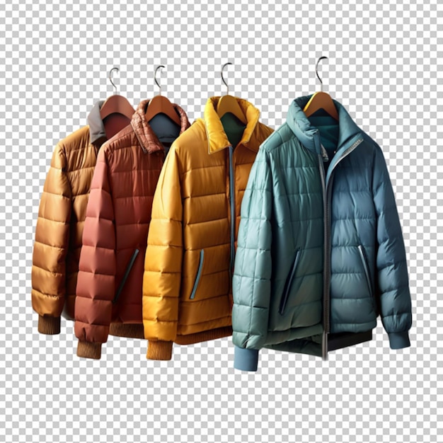 PSD still life rendering of jackets display png