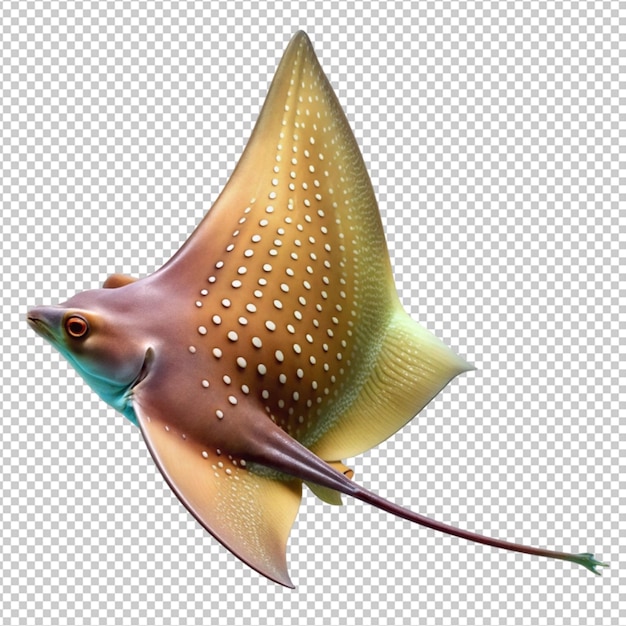 PSD stingray side view isolated on transparent background