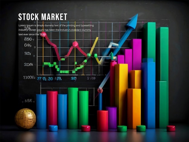 Stock chart or trading graph for stock market concept