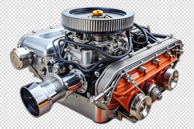 Stock image of a heavy duty muscle car engine isolated on a transparent background 2