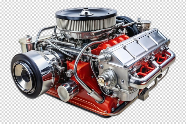 Stock image of a heavy duty muscle car engine isolated on a transparent background 6