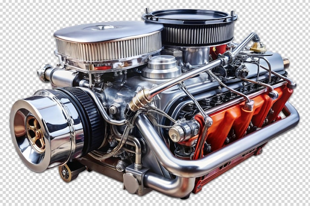 Stock image of a heavy duty muscle car engine isolated on a transparent background 8