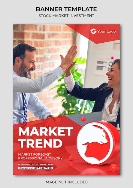 Stock market trend A4 flyer