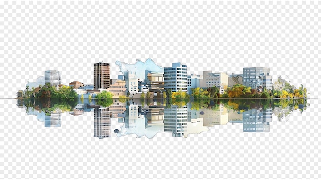 Stockton city skyline isolated on transparent background