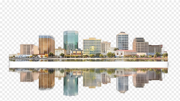 Stockton city skyline isolated on transparent background