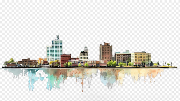 Stockton city skyline isolated on transparent background