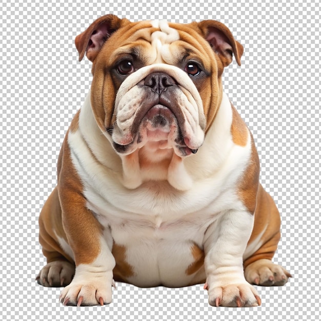 PSD stocky english bulldog isolated on transparent background