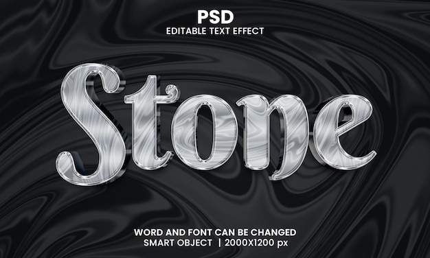 Stone 3d editable text effect Premium Psd with background