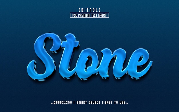 Stone 3d editable text effect premium text effect psd