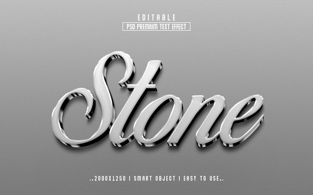 Stone 3d editable text effect premium text effect psd