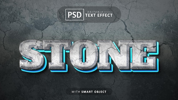 Stone 3d text effect editable