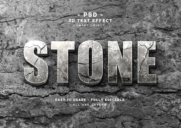 Stone 3d text style effect