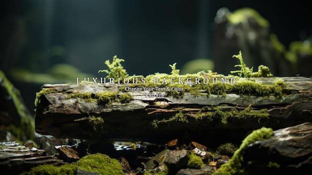 stone covered with moss