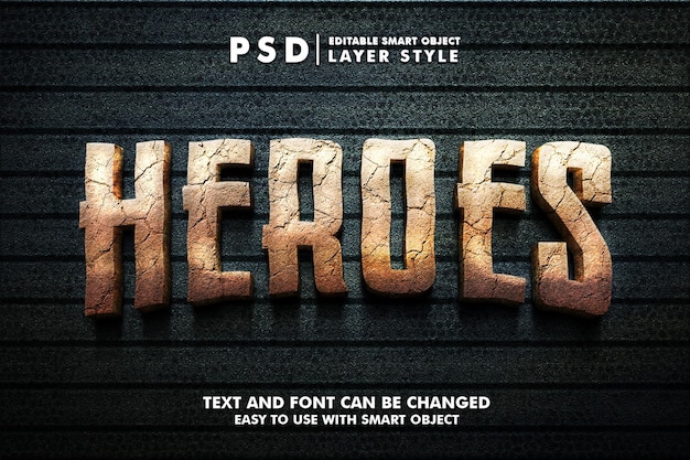 Stone editable psd text effect