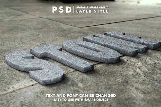 PSD stone editable psd text effect