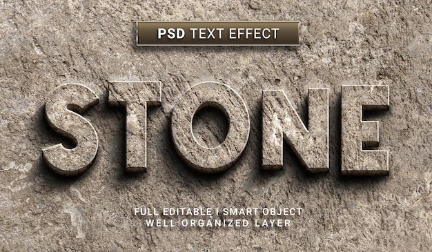 PSD stone editable text effect