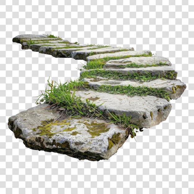 PSD stone path with green grass