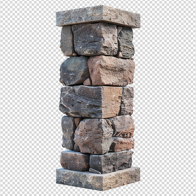 Stone pillar isolated on transparent background