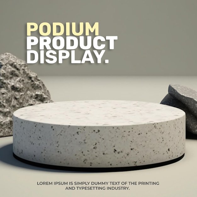 stone podium stage display mockup for product presentation scene product display 3d rendering