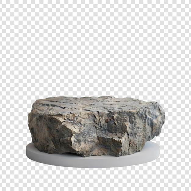 A stone podium on a transparent background