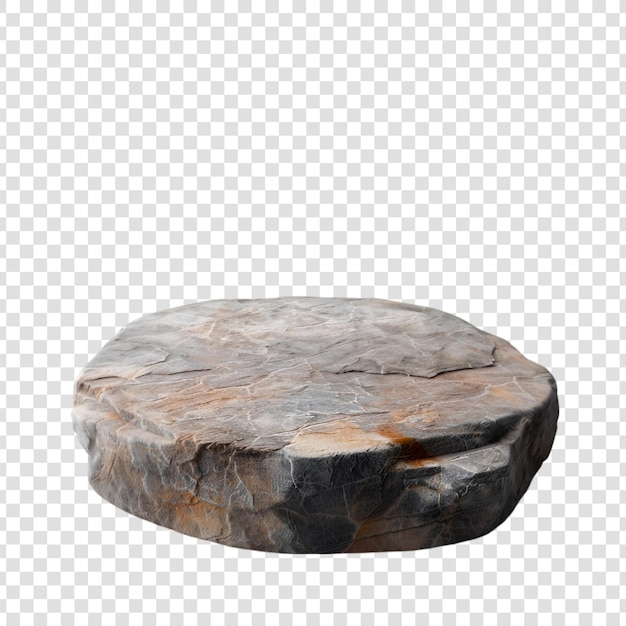 A stone podium on a transparent background