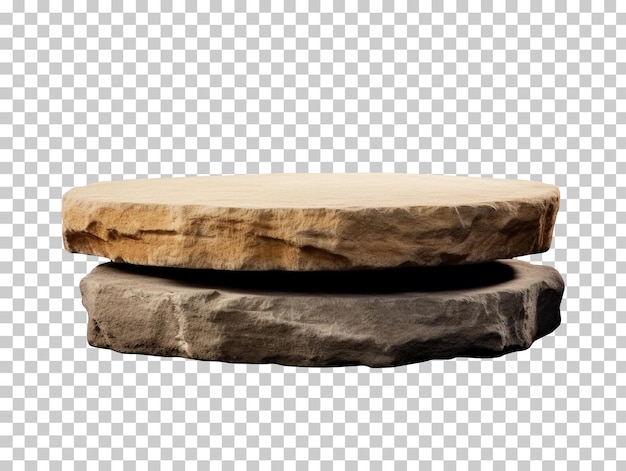 Stone rock podium isolated on transparent background png psd