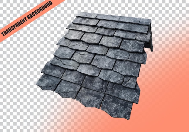 PSD stone shingles for house exterior designing isolated on transparent background