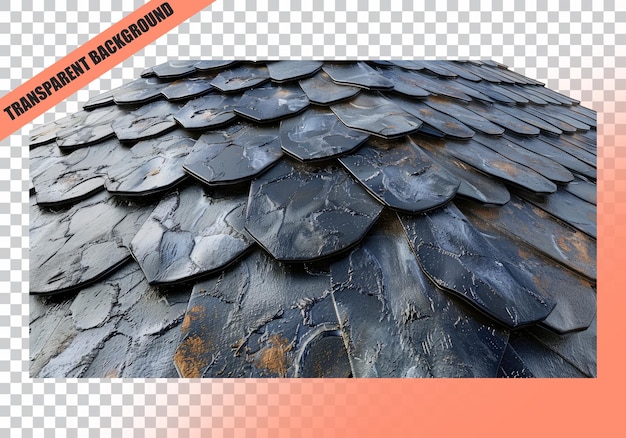 PSD stone shingles for house exterior designing isolated on transparent background