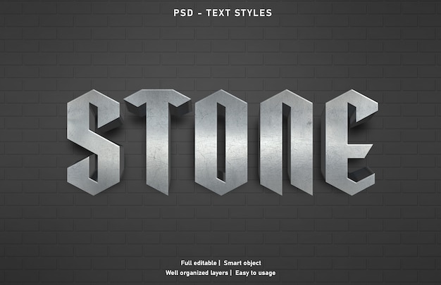 Stone text effect style template