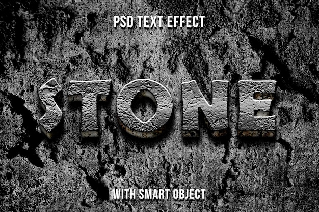 PSD stone texture editable text effect