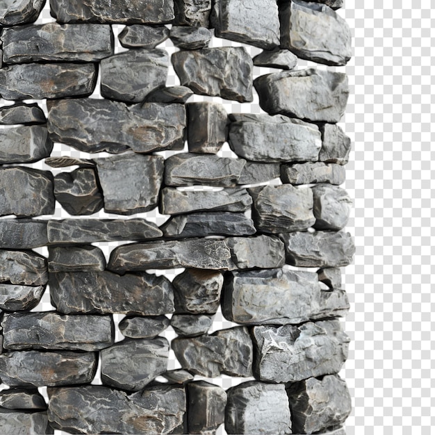 A stone wall isolated on a transparent background