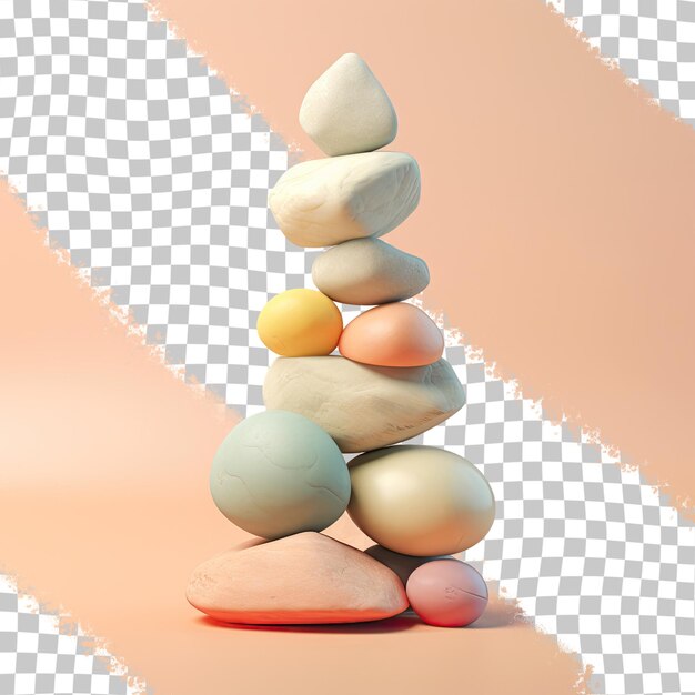 PSD stones arranged in a pyramid shape set transparent background