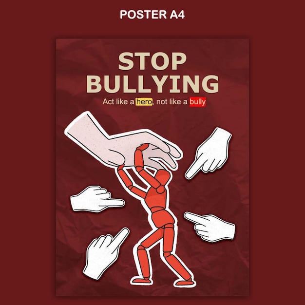 PSD stop bullying poster illustration