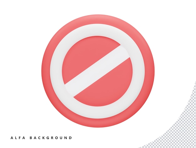 Stop mark with 3d vector icon cartoon minimal style