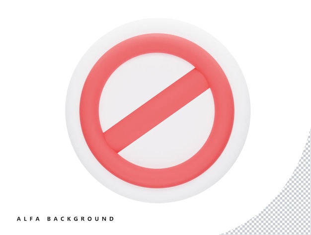 Stop mark with 3d vector icon cartoon minimal style