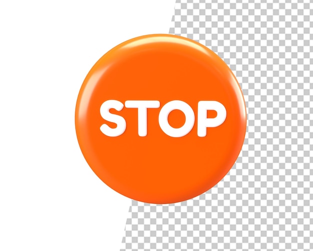 stop sign icon symbol 3d render