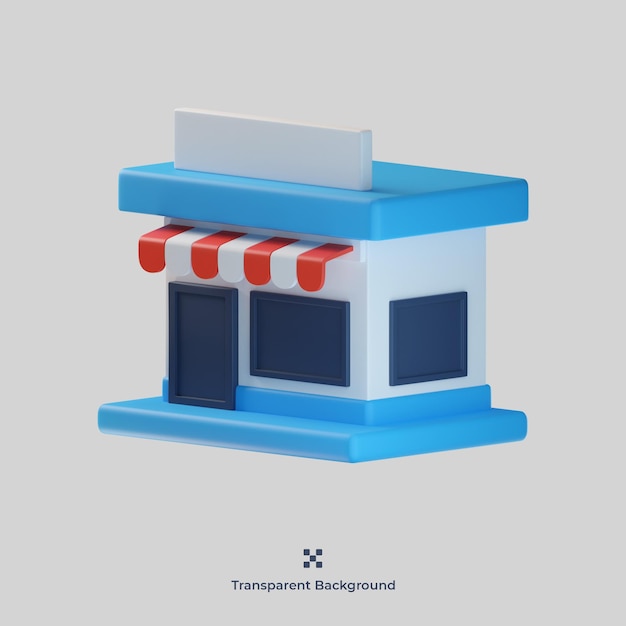 Store 3d icon illustration