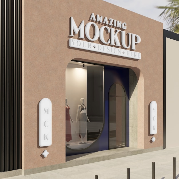 Store exterior design mockup